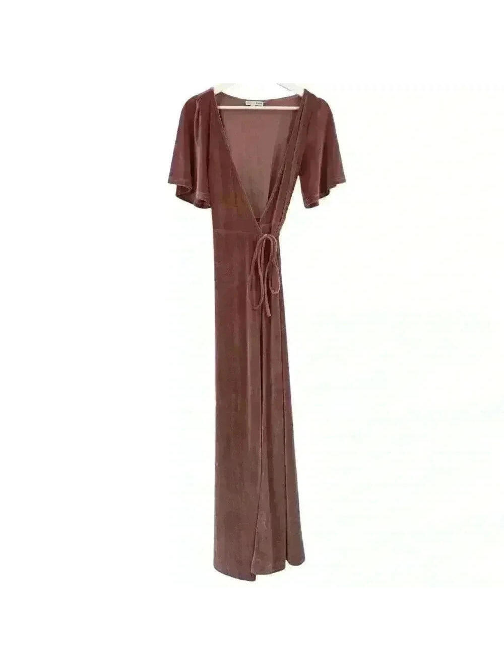 Baltic Born Women’s Velvet Pink Wrap Maxi Dress Size XS